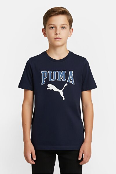 Puma Kids Boy Sportswear Fit Short Sleeve Outdoor T-shirt, Navy