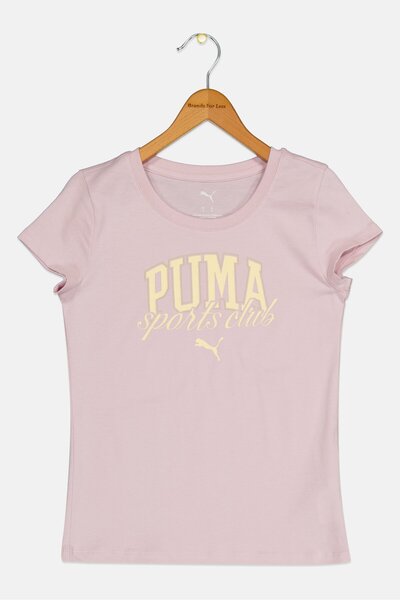 Puma Kids Girl Sportswear Fit Short Sleeve Outdoor T-Shirt, Pink