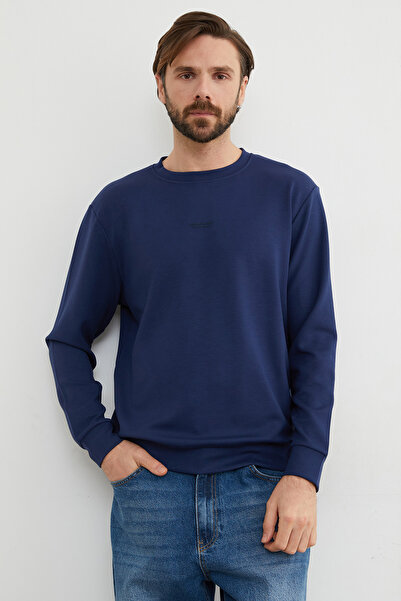 Fulla Moda Φούτερ από ύφασμα Basic Crew Neck Modal