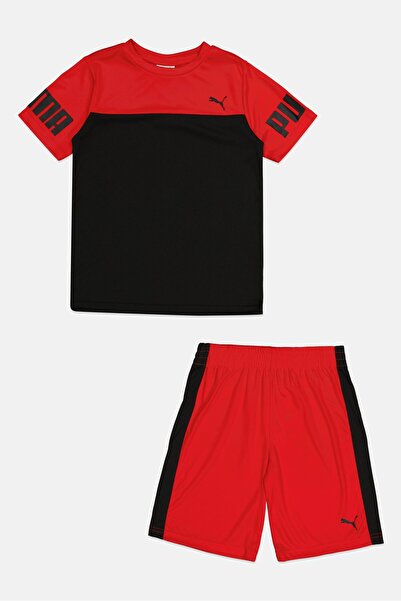 Puma Kids Boy 2 Pieces Brand Logo T-Shirt And Shorts Set, Multicolor