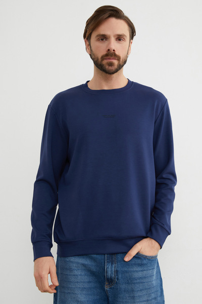 Fulla Moda Φούτερ από ύφασμα Basic Crew Neck Modal