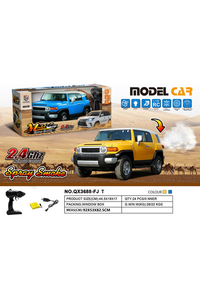 Toysea 1:12 RC FJ Off-Road Car with Light & Spray, 2.4GHz Remote, 4.8V Battery, USB Charging Adventure Toy