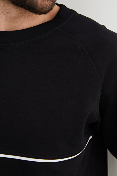 Fulla Moda Contrast Piped Detail Crew Neck Sweatshirt