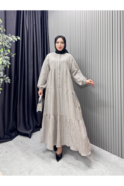 MİSS M.A.T FASHİON Alaçati Gofre Oversized Comfortable Dress