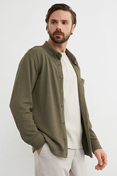 Fulla Moda Jacquard Single Pocket Shirt