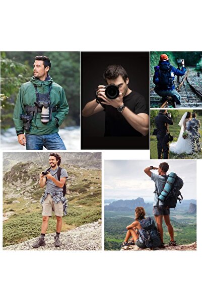 eWINNER Dual Camera Holster Strap for Canon Nikon Multi Carrying Chest Vest