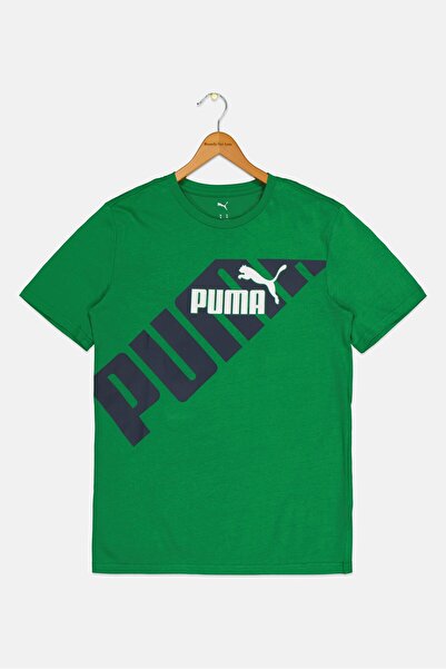 Puma Kids Boy Sportswear Fit Short Sleeve Outdoor T-Shirt, Green