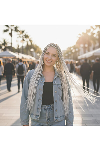 BilfolD ضفائر أفريقية وشعر راستا للرجال/النساء - أبيض