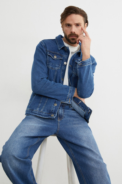 Fulla Moda Buttoned Pocket Denim Jacket
