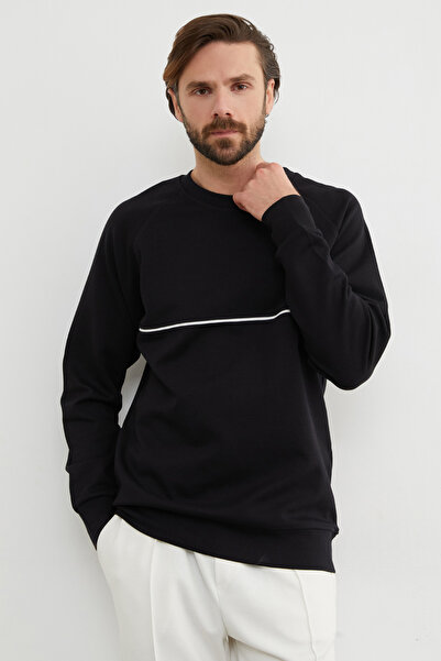 Fulla Moda Contrast Piped Detail Crew Neck Sweatshirt