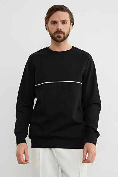 Fulla Moda Contrast Piped Detail Crew Neck Sweatshirt