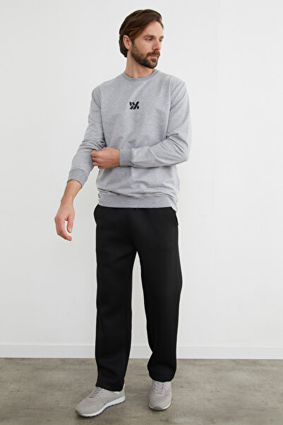 Fulla Moda Embossed Printed Crew Neck Sweatshirt