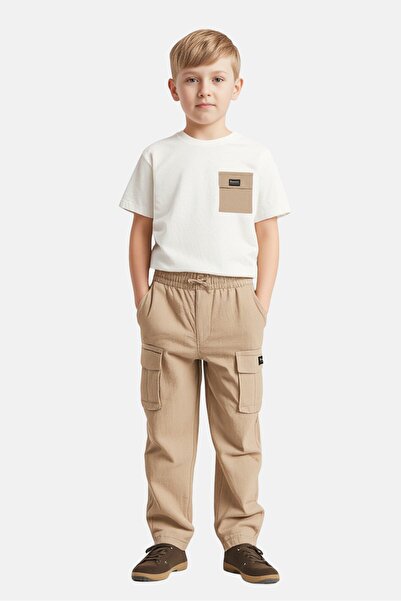 BENCH Kids Boy 2 Pieces Brand Logo T-Shirt and Cargo Trouser Set, Multicolor