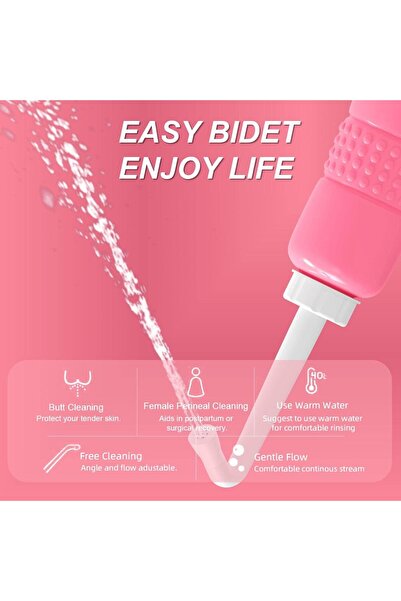 Generic 2 Pcs Premium Portable Shattaf Bidet,450ml Portable Bidet with Retractable Nozzle(Green+Pink)