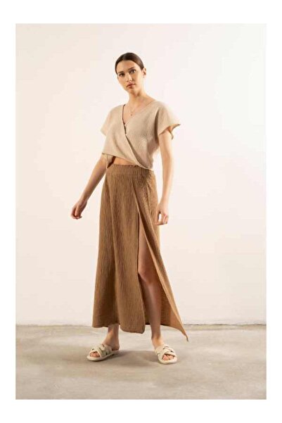 İpekçi Otantik Müslin Yırtmaçlı Uzun Etek