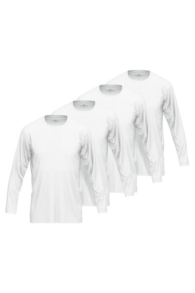 Götzburg Herren Langarmshirt, 4er Pack - Baumwolle, Longsleeve, einfarbig