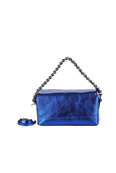 Bueno Shoes Blue Shiny Leather Women's Crossbody Bag 01Wba7947