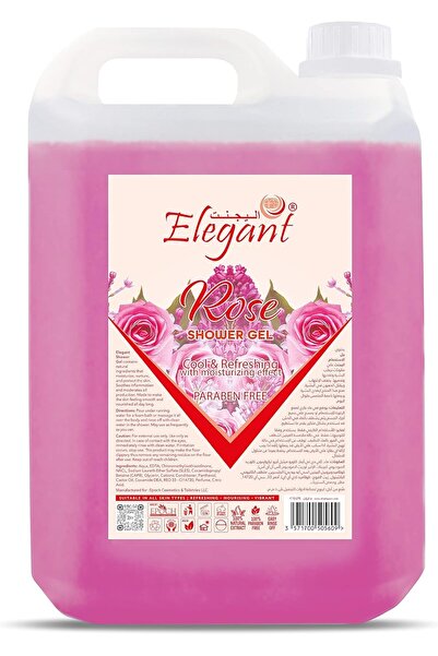 AFS Elegant عبوة إعادة تعبئة جل استحمام أنيقة | برائحة الورد | ٥ لتر | خالٍ م...