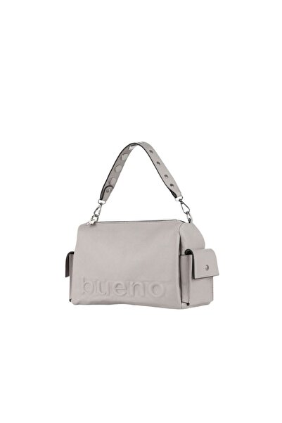 Bueno Shoes Gray Leather Women's Shoulder Bag 01Wba7943