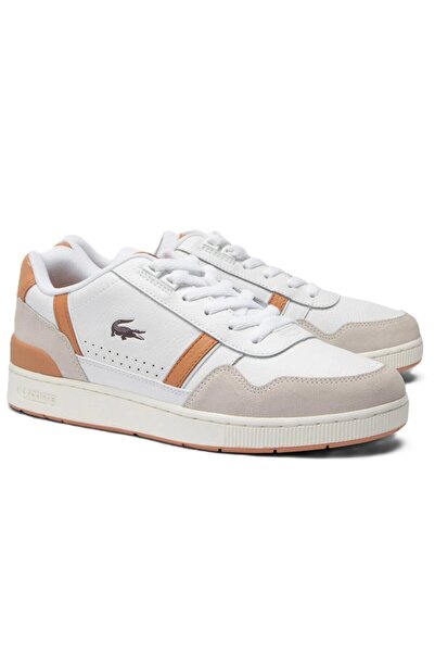 Lacoste T-Clip Leather Mens Sneaker Genuine Leather Casual Sports Shoes White