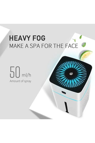 Generic Portable Air Humidifier With LED Night Lamp 1000ml 3W KS-601 White/Black