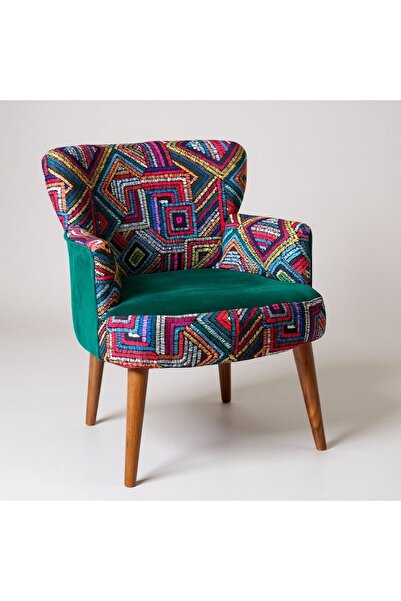 WATERYBROOK Dijital Baskılı Kumaş – Babyface Kumaş Tekli Berjer | Ceviz Ayaklı, Modern Konforlu Koltuk