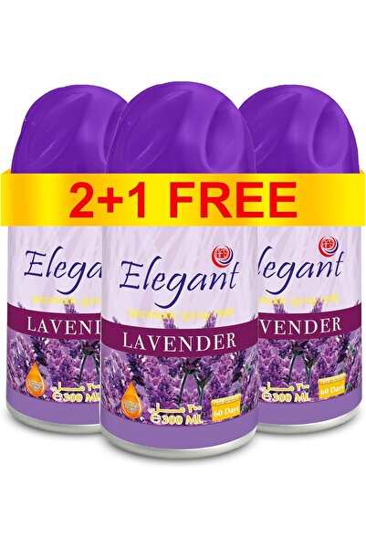 AFS Elegant Elegant Automatic Spray Refill - Lavender - 300ml - Pack of 3 - Air Freshener Refill