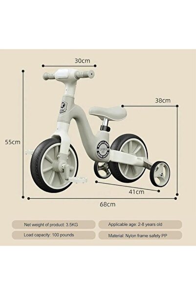 MACON 3-in-1 Convertible Kids Smart Tricycle/Bicycle/Balance Bike (Green)