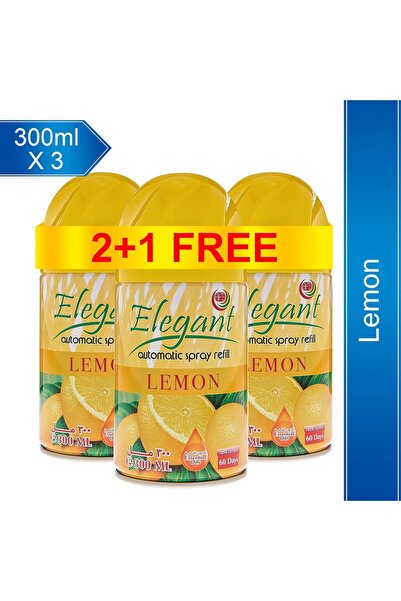 AFS Elegant Elegant Automatic Spray Refill – Lemon – 300ML – Pack of 3 – Air Freshener Refill