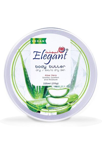 AFS Elegant زبدة الجسم الأنيقة بخلاصة الصبار - مرطبة ومرطبة - 225 مل - مرطبة