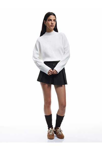 Koton Comfortable Fit Mock Neck Textured Knitwear Sweater