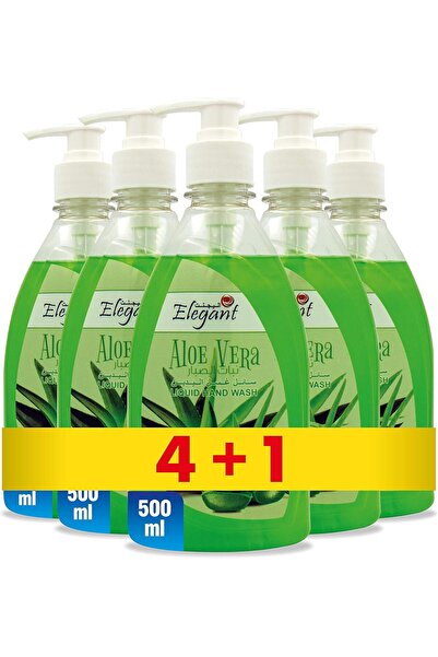 AFS Elegant غسول اليدين الأنيق اللطيف المضاد للبكتيريا بخلاصة الصبار - 500 مل - مجموعة من 5 قطع