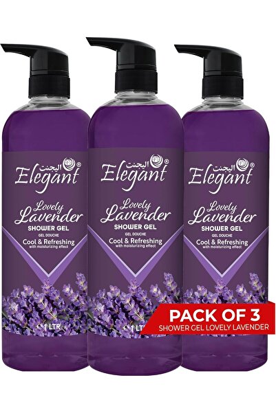 AFS Elegant جل استحمام أنيق | لافندر | لتر واحد | عبوة من 3 قطع | غسول للجسم ...