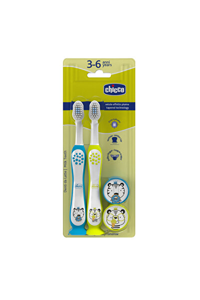 Chicco Bipack Toothbrushes Tiger & Panda 3-6 Years