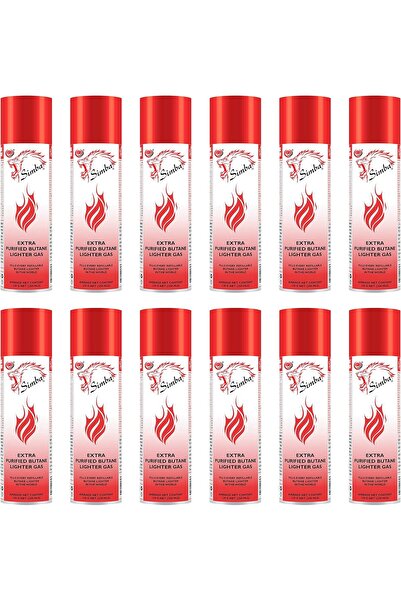 AFS Simba مجموعة من ١٢ عبوة غاز ولاعة سيمبا فائقة التنقية - ١٣٩ جم - ٢٥٠ مل - عبوة إعادة تعبئة غاز ولاعة مع فوهات متعددة