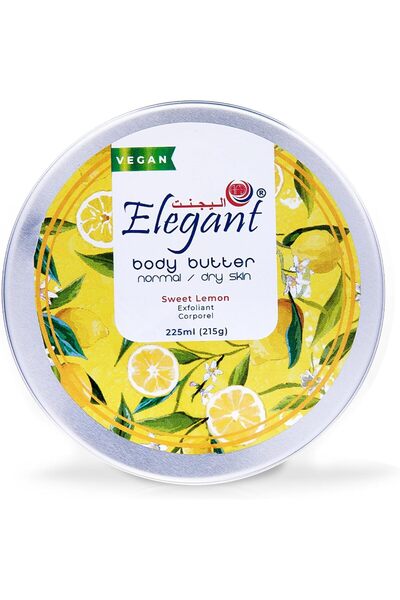 AFS Elegant زبدة الجسم الأنيقة بالليمون الحلو 225 مل - مرطبة ومرطبة - نباتية - خالية من القسوة