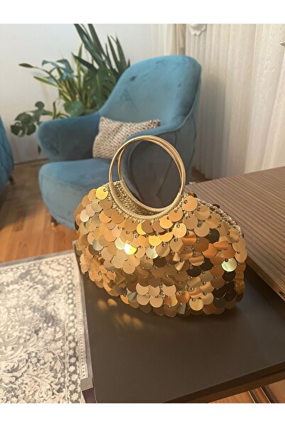 VENUSTAR El Orgüsü Stylish Sequin Straw Bag