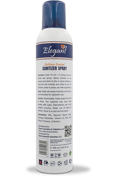 AFS Elegant Elegant Hand Sanitizer Spray – 300ml – Pack of 12 – 70% IPA – Advanced Germ Protection – M