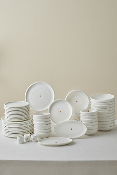 Karaca Stream Bone Neptun Gold Logo 53 Parça 12 Kişilik Yemek Takımı