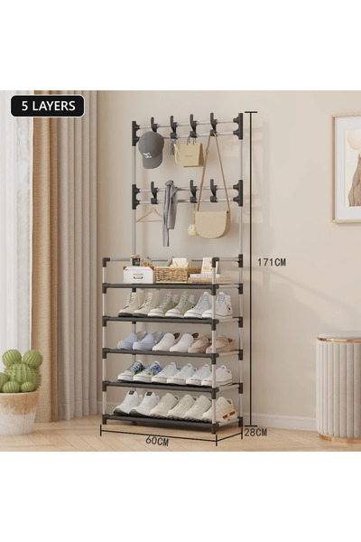 Sultan Cuier multifuncțional cu rafturi pentru pantofi ( 80 cm x 171 cm x 28 cm), Sultan@, pentru umerașe