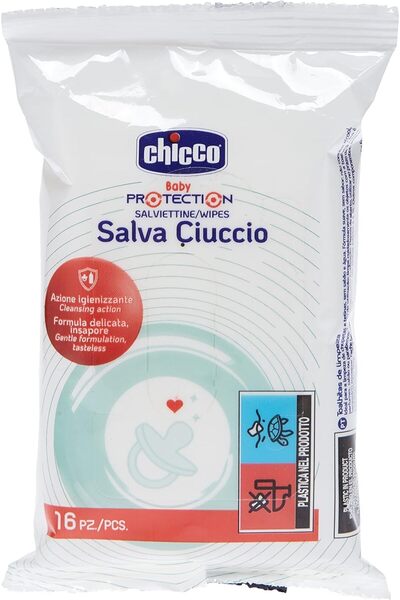 Chicco Cleansing Wipes for Soothers and Teats - 16 Pcs