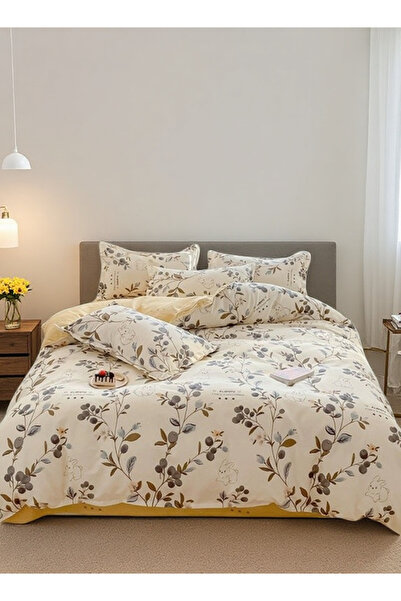 Shangxing 4-Piece Cotton Bedding Set 200×230cm – Flowers & Animals, Includes Duvet Cover, Sheet & Pillowcases