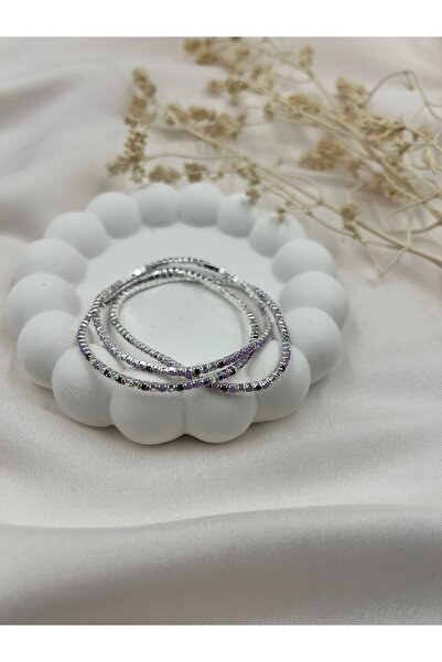 Lunarie Silver Color Purple Stone Thin Elegant Women's Bracelet (Piece of 3) ...