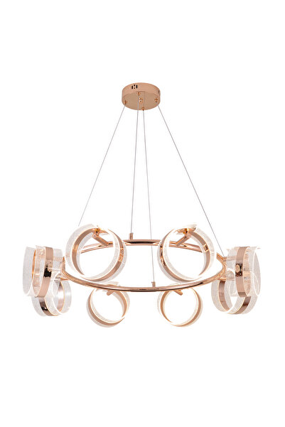 Apliqa Linea 8'li Gold Yuvarlak Salon Sarkıt Led Avize