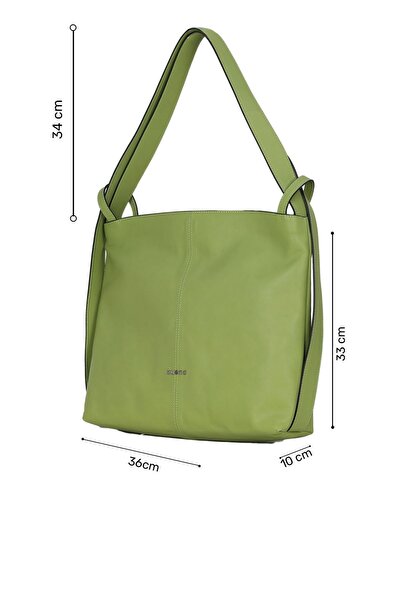 Bueno Shoes Green Mlc Leather Women's Shoulder Bag 01Wbu1971