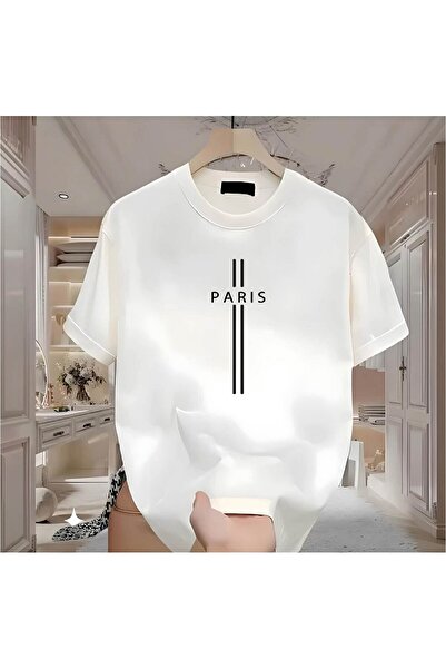 donamod Cotton Stylish Comfortable Linear Minimalist Paris Vertical Design Tshirt