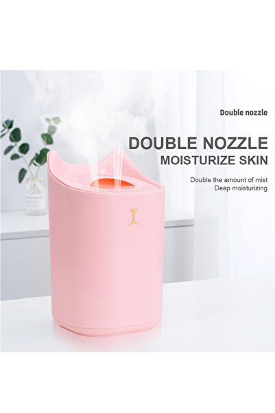 Generic Air Humidifier Dual Nozzle with Night Light 3.3L LU1124-3 Pink