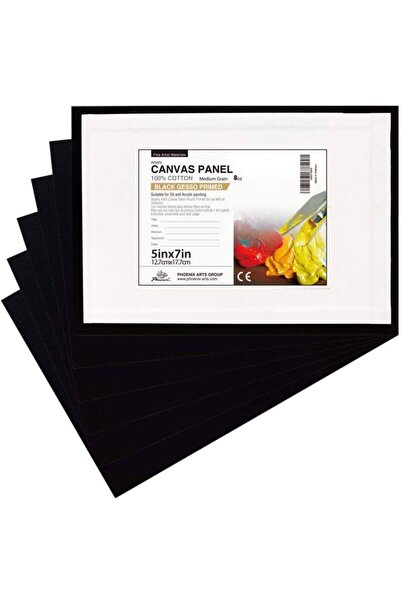 Pictorul Fericit Black canvas card, 3 mm, 100% cotton canvas, medium texture, Phoenix - 18x24 cm