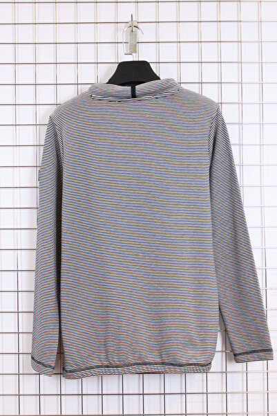 YXL COLLECTION Women's Plus Size Collar Lace-Up Long Sleeve Skirt Elastic Striped Transitional Sweatshirt