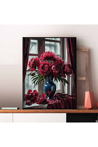 Pictorul Fericit Bujori pe ceață (Misty Peonies) - Pictură pe numere